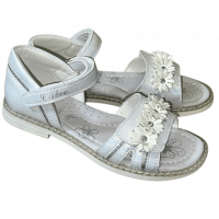 Босоніжки для дівчинки з натуральної шкіри Clibee AB21 white