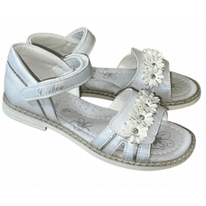 Босоніжки для дівчинки з натуральної шкіри Clibee AB21 white