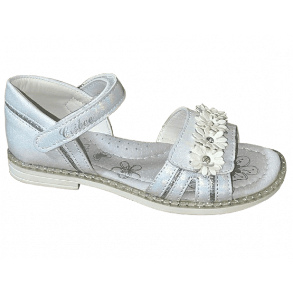 Босоніжки для дівчинки з натуральної шкіри Clibee AB21 white