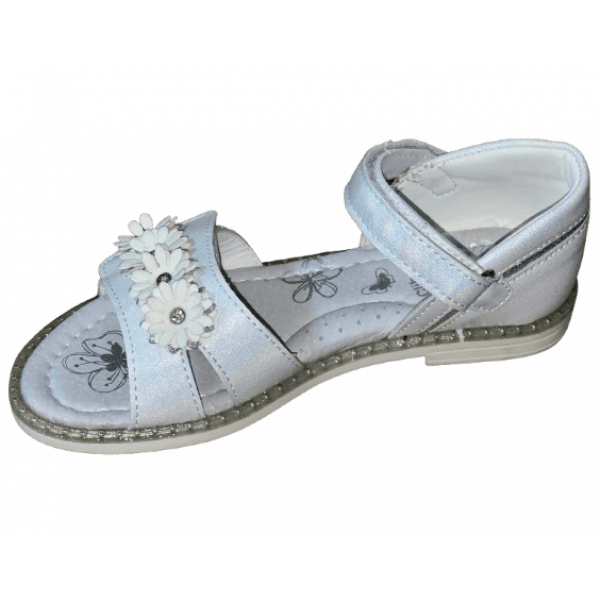 Босоніжки для дівчинки з натуральної шкіри Clibee AB21 white