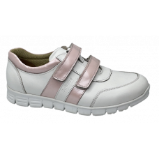 Кросівки ортопедичні білі з рожевим 600 W ORTHOBE профілактика, вальгус